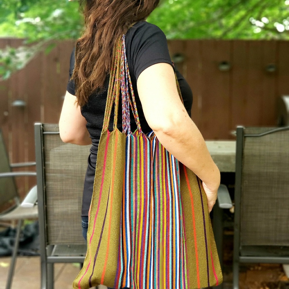 New Boho Mexican Artisan Handwoven Tote/Beach Bag